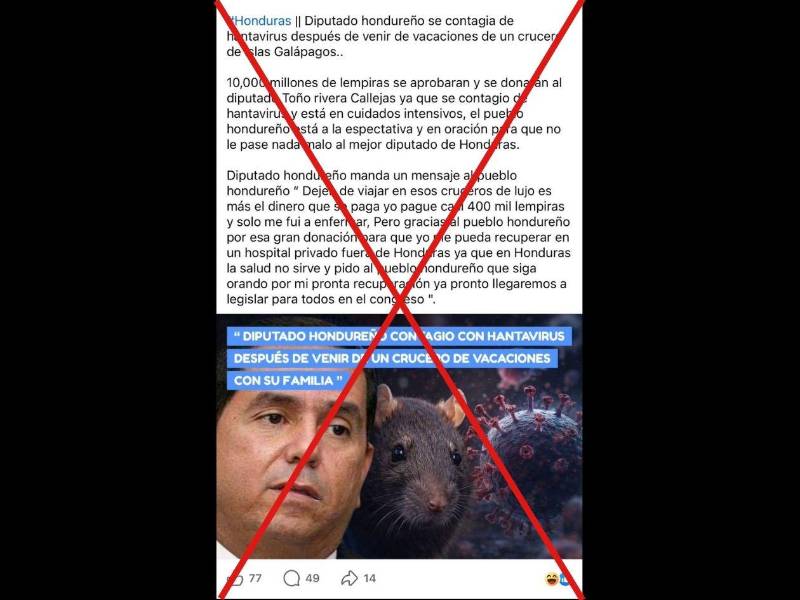 Captura de pantalla a una publicación de Facebook hecha el 7 de mayo de 2026