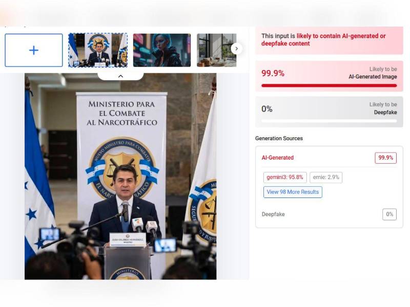 Captura de pantalla a un análisis de HiveModeration, hecha el 3 de agosto de 2026.