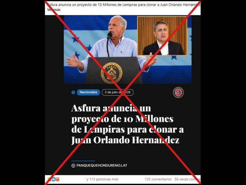 Captura de pantalla a una publicación de Facebook, hecha el 6 de julio de 2026.