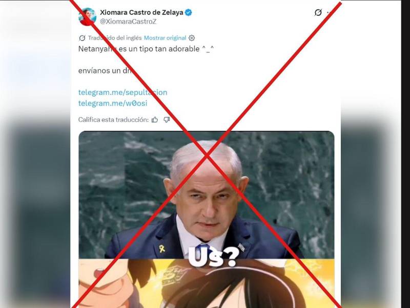 Captura de pantalla a una de las publicaciones apócrifas del perfil de Castro.