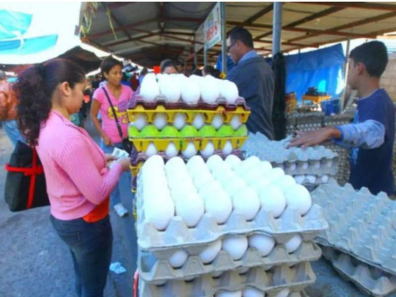 El precio del cartón de huevos aumentó alrededor de L14 y ya se comercializa entre L120 y L130 en mercados y ferias de agricultores de la capital.