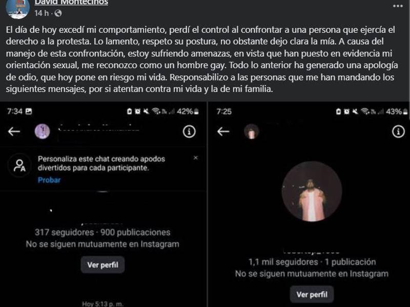 Este fue el primer mensaje de Montecinos.