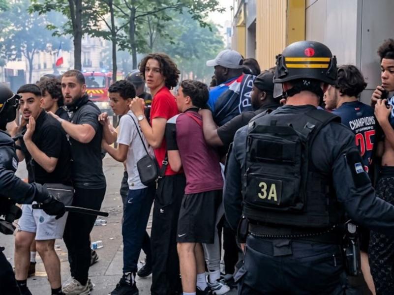 Desorden en París en festejo de aficionados de PSG tras ganar Champions League