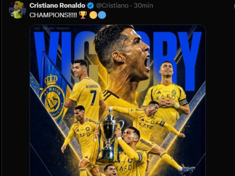 Rompió en llanto: Así fue la celebración de Cristiano Ronaldo tras ser campeón con Al Nassr