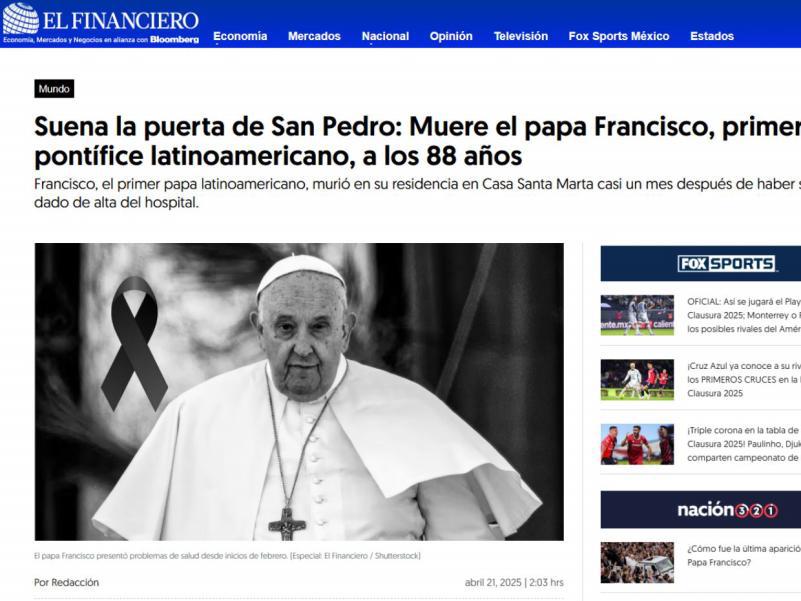 Un líder espiritual y el primer pontífice latinoamericano: así informaron la muerte del papa Francisco