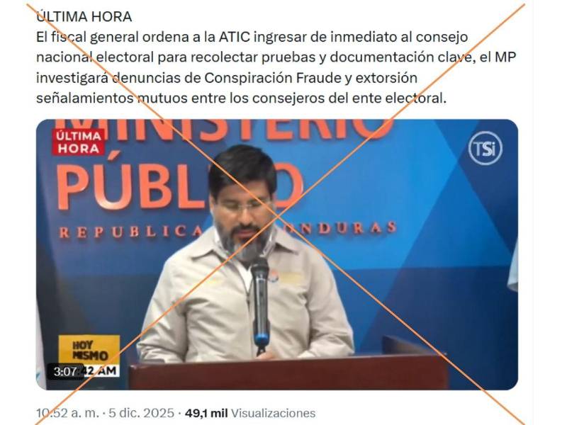 Captura de pantalla a una publicación de X hecha el 5 de diciembre del 2025.