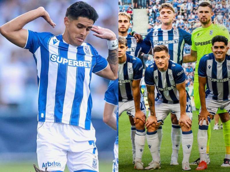 Luis Palma fue titular y salió al minuto 68 en el partido con el Lech Poznań.