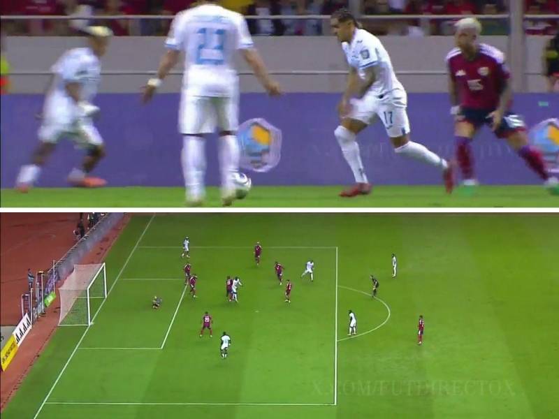 Desde la banda derecha Luis Palma sorprendió a Keylor Navas con un zurdazo que pegó en el poste.