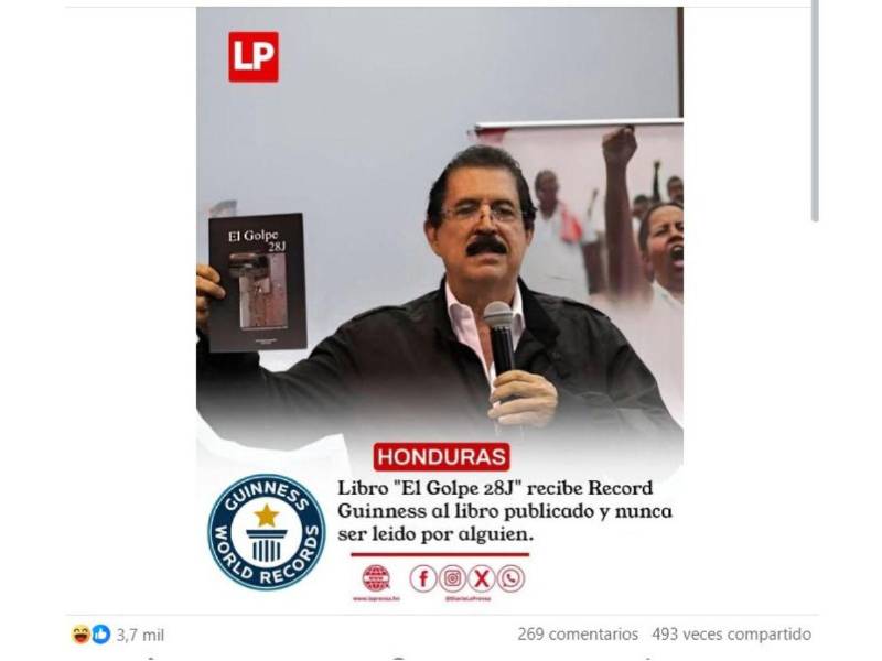 Captura de pantalla a una publicación de Facebook hecha el 5 de diciembre de 2025.