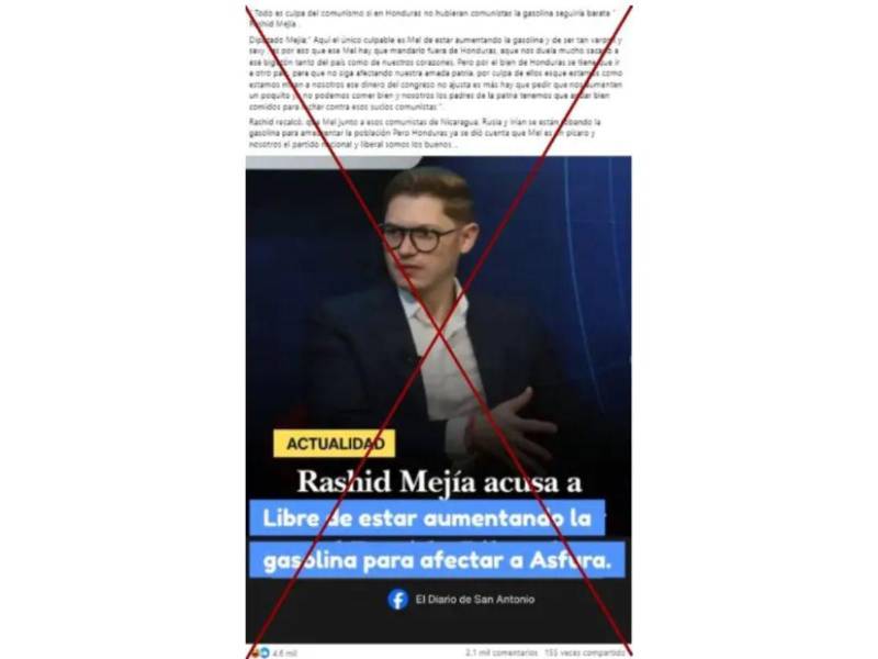 Captura de pantalla a una publicación de Facebook hecha el 17 de marzo de 2026.