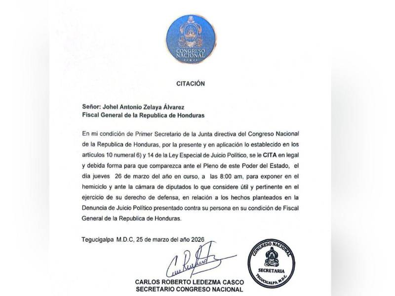 Joel Zelaya quedó citado para acudir ante el pleno el jueves 26 de marzo a las 8 de la mañana.
