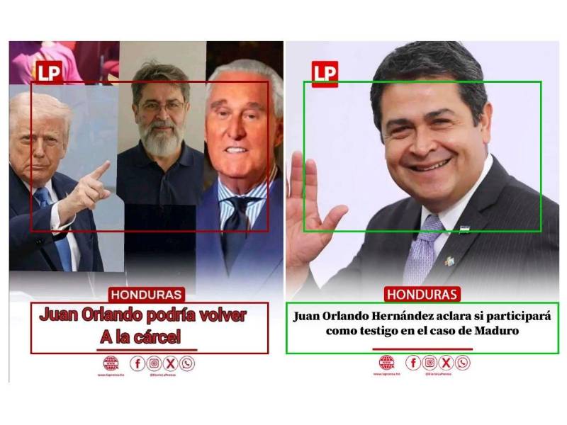 Inconsistencias detectadas por EH Verifica durante un análisis visual entre el contenido falso y uno verídico.