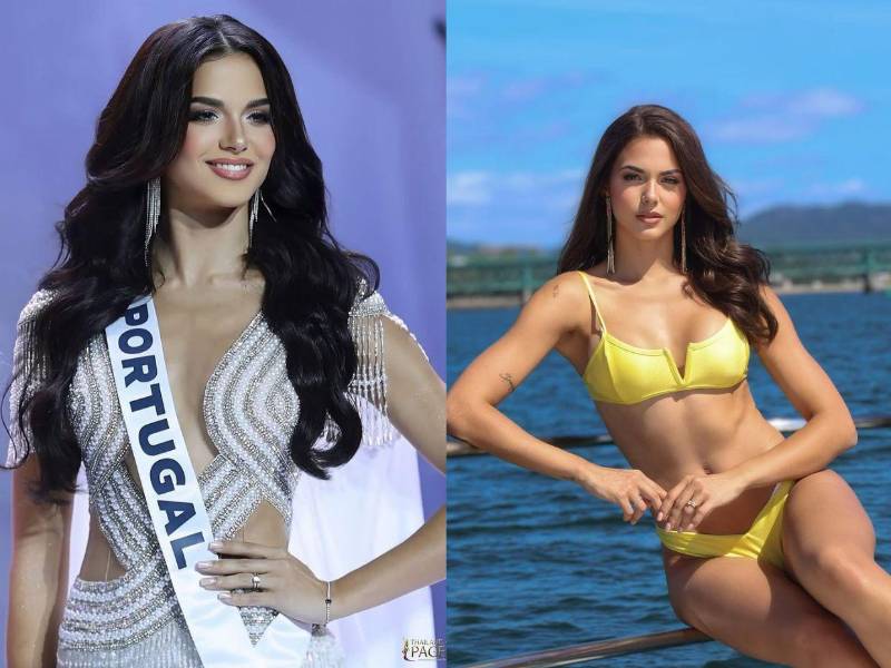 Camila Vitorino, de 26 años y natural de Setúbal, posa con la banda de Miss Universo Portugal 2025 y se perfila como una de las favoritas a ganar el certamen mundial.