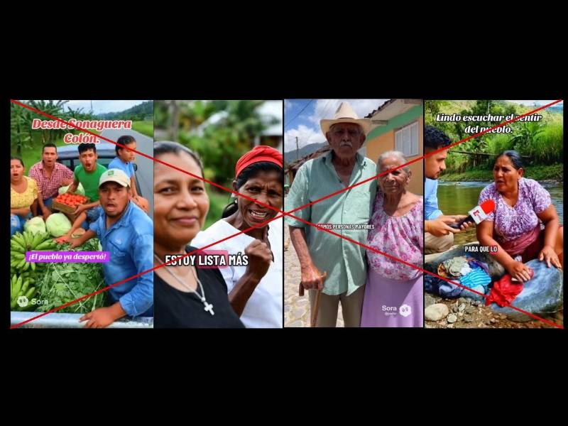 Capturas de pantallas a distintas secuencias que ha publicado el desinformador.