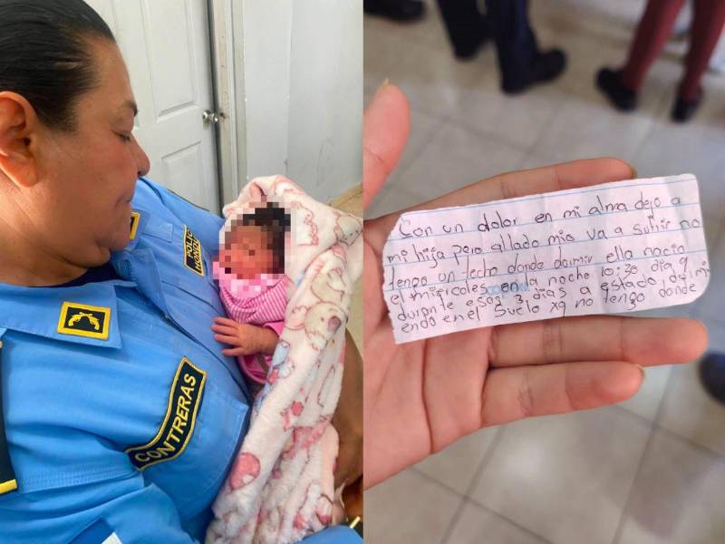 Una bebé de apenas tres días de nacida fue encontrada en la Ermita de Suyapa en Tegucigalpa con un mensaje que ha roto el corazón. La bebé ya está siendo resguardada.