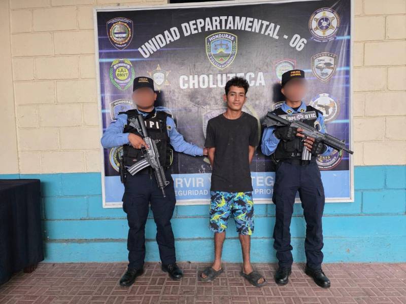 Roger Nahún Salinas Muñoz, detenido ayer viernes en Choluteca.