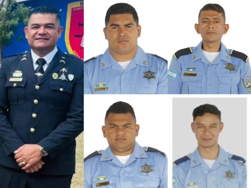 El comisario póstumo de Policía, Lester Josué Amador Herrera (en la imagen más grande), era el más antiguo dentro de la institución, pues tenía 10 años y 7 meses de pertenecer a la Policía Nacional.