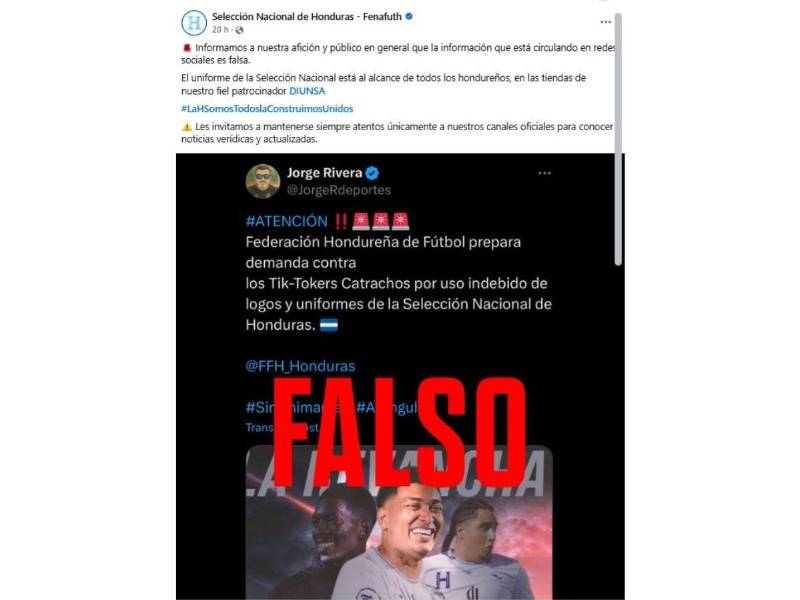 Captura de pantalla a una publicación de la FFH publicada el 19 de agosto de 2025.