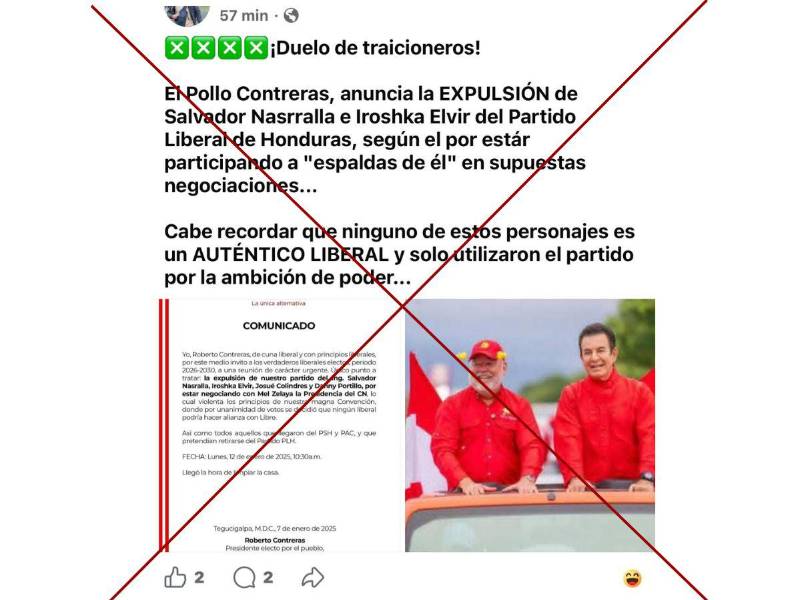 Captura de pantalla a una publicación hecha el 7 de enero de 2026.