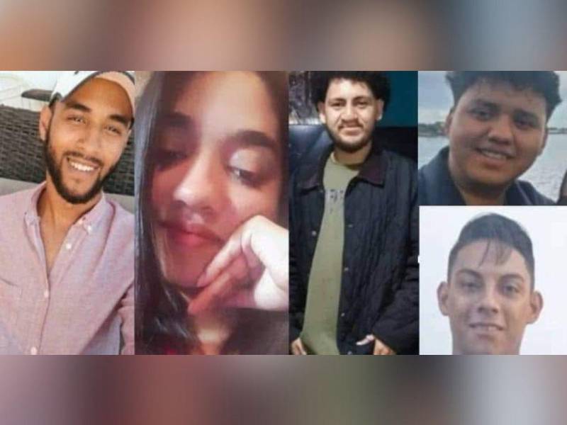 Los cinco jóvenes asesinados tras ser raptados en Mirador de Oriente.