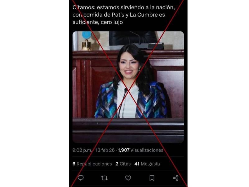 Captura de pantalla a una publicación de X hecha el 17 de febrero de 2026.