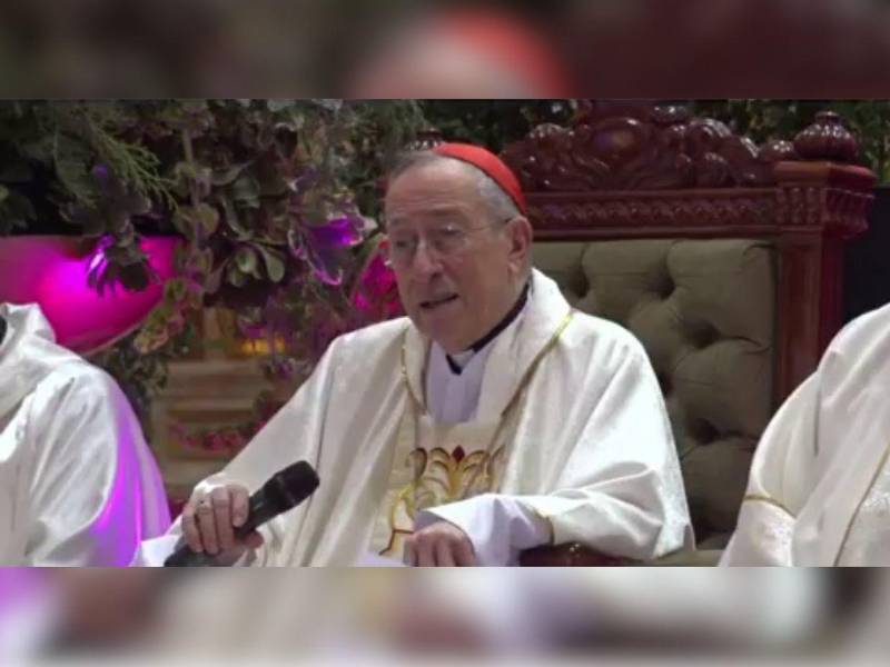 El cardenal Óscar Andrés Rodríguez durante la homilía de este domingo.