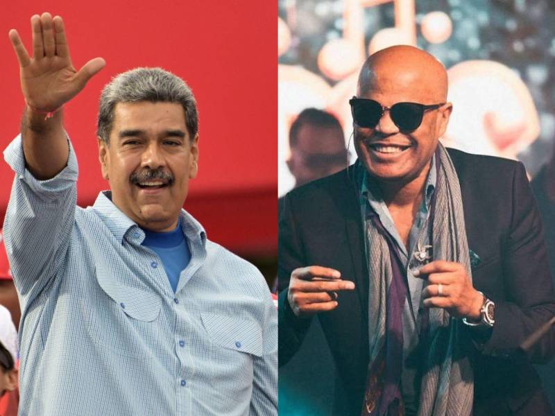 A la izquierda, el presidente de Venezuela, Nicolás Maduro; a la derecha, el cantante fallecido Rubby Pérez.