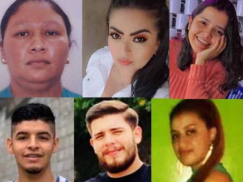 Imagen de archivo que muestra los rostros de los seis hondureños fallecidos en la tragedia: Belkis Esmeralda Anariba, Jazmín Nayarith Bueso Núñez, Margie Tamara Paz, Fernando José Redondo, Alejandro Miguel Andino y Adela Betulia Ramírez Quezada.