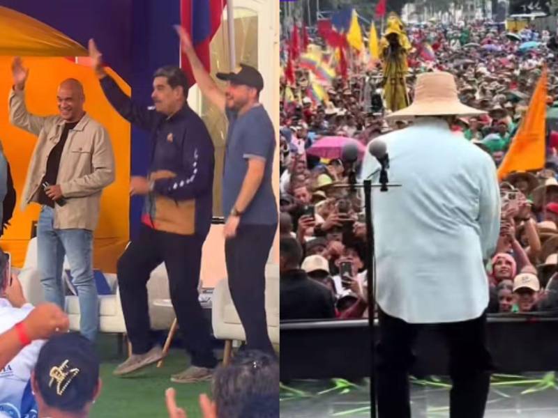 Una persona viste una camiseta con la imagen del presidente de Venezuela, Nicolás Maduro, con la frase Capturado durante una manifestación en apoyo al presidente de Estados Unidos, Donald Trump, este domingo en Houston, Texas.