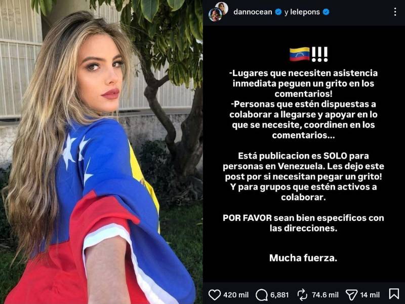 La influencer y cantante Lele Pons utilizó su cuenta de Instagram para crear una cadena de solidaridad, invitando a sus seguidores a escribir en los comentarios quiénes necesitaban ayuda y quiénes estaban en condiciones de brindarla, con el objetivo de conectar a las personas afectadas con quienes podían colaborar.