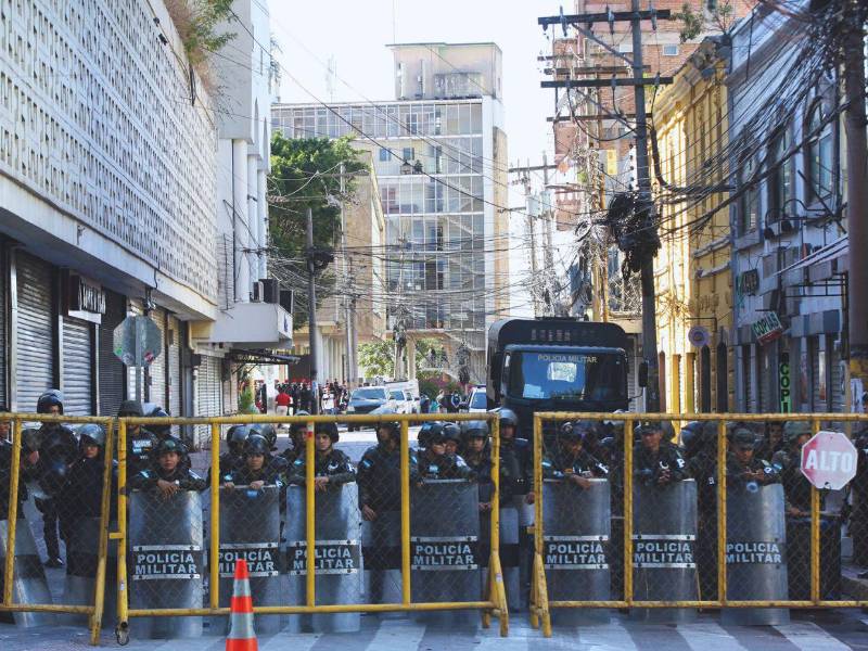Las Fuerzas Armadas resguardaron el perímetro del Congreso.