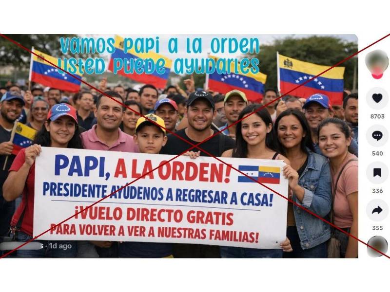 Captura de pantalla a una publicación de TikTok hecha el 5 de enero de 2026.