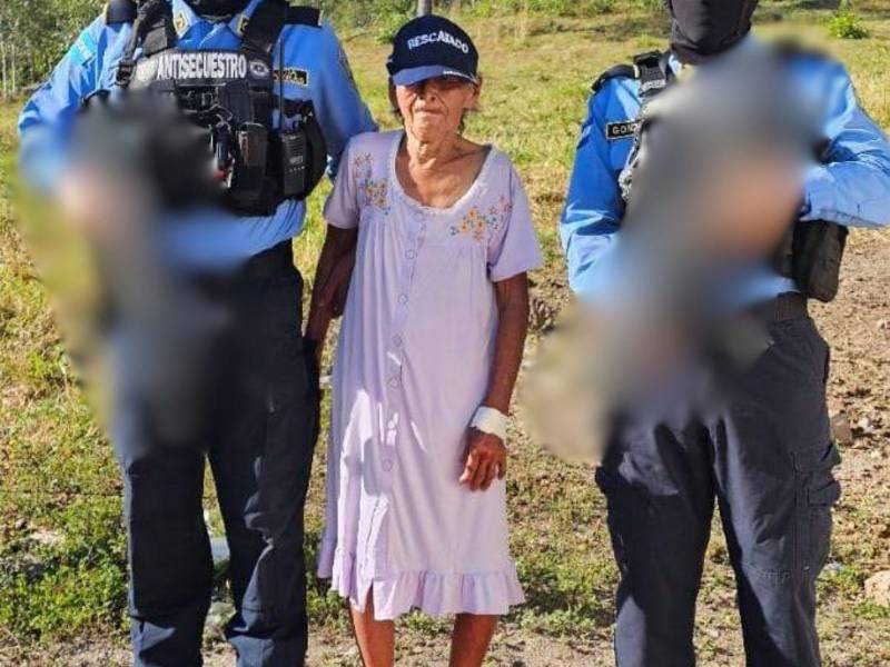 La adulta mayor fue raptada en la comunidad de La Carbonera, Yoro, ya regresó a su hogar y se encuentra en buen estado de salud.