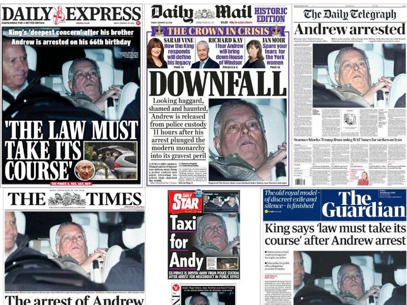 Los principales medios británicos publicaron el arresto y posterior libertad en las portadas.