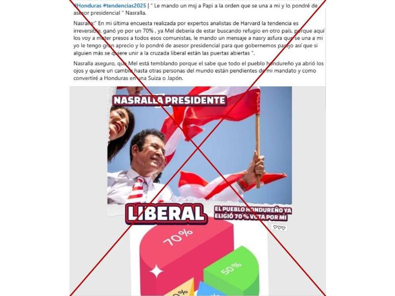 Captura de pantalla a una publicación de Facebook hecha el 22 de julio de 2025.