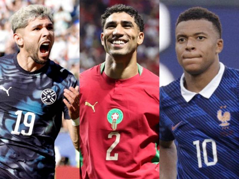 Julio Enciso, Achraf Hakimi y Kylian Mbappé, las grandes estrellas de la jornada mundialista de este sábado.