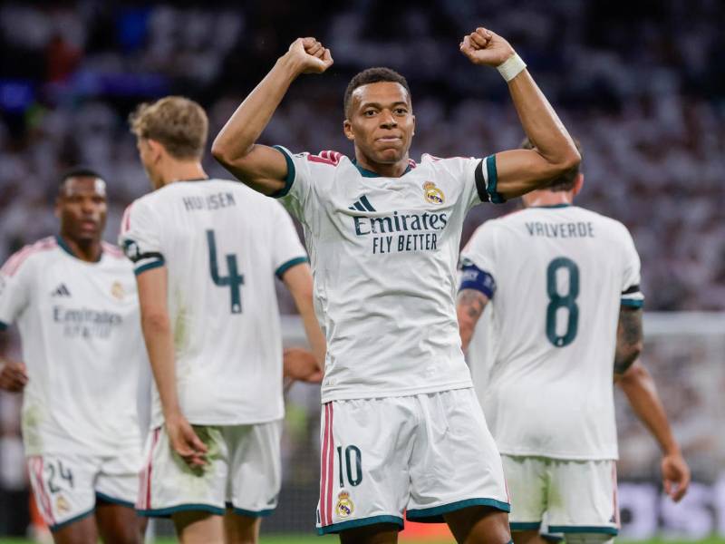 Mbappé anotó el primer gol del Real Madrid sobre el Inter de Milán.