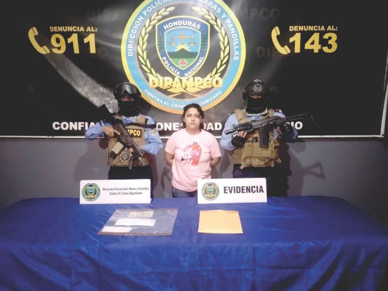 Claudia Suazo fue capturada por la Dipampco el miércoles 14 de enero.