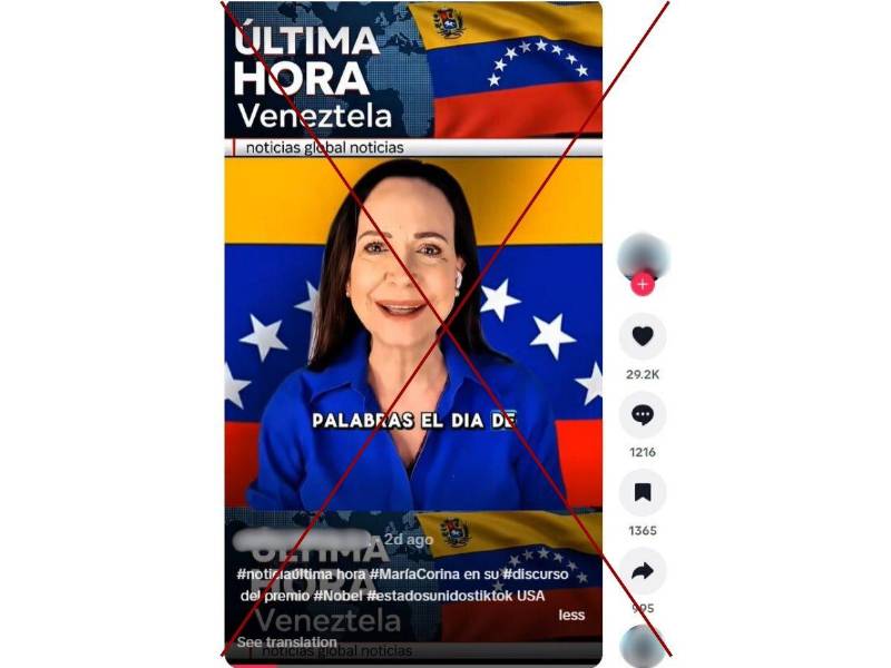 Captura de pantalla a una publicación de TikTok hecha el 11 de diciembre de 2025.