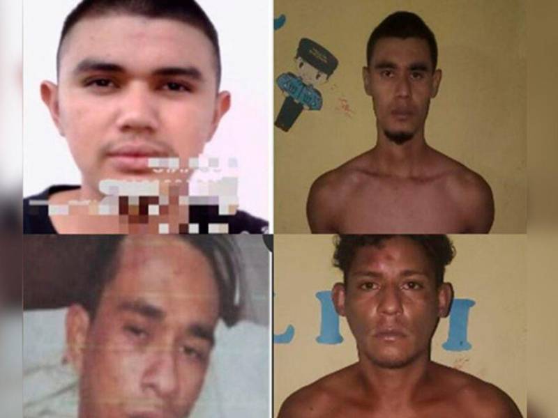 Cristian Josué y Óscar Ariel Girón Salmerón, Álex Geovanny Rodríguez Alvarado y Josué Daniel Moradel Moreno.