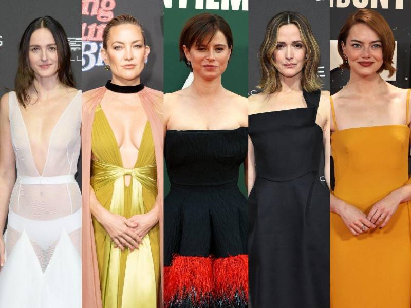 De izquierda a derecha: Renate Reinsve, Kate Hudson, Jessie Buckley, Rosa Byrne y Emma Stone.