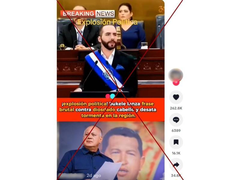 Captura de pantalla a una publicación de TikTok hecha el 5 de enero de 2026.