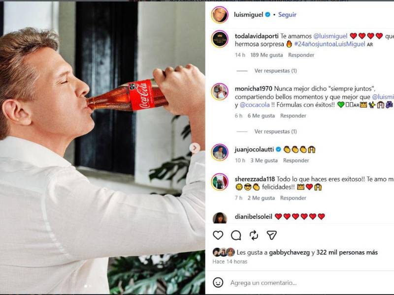 “Con Coca-Cola llevo 35 años de historia. Celebrar los 100 años de Coca-Cola en el país tiene un significado muy profundo para mí, Luis Miguel.
