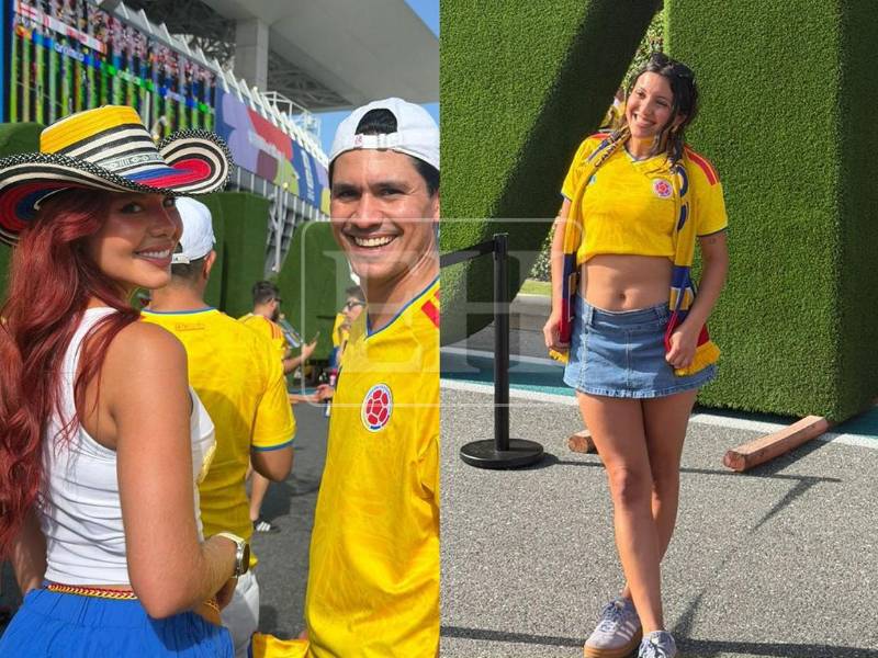 Miles de aficionados colombianos tiñeron de amarillo las calles de Miami en la previa del decisivo duelo frente a Portugal y por supuesto la belleza de las colombianas se hizo presente en el ambiente.