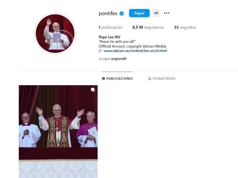 Perfil del papa León XIV en Instagram supera los 8.5 millones de seguidores en 24 horas