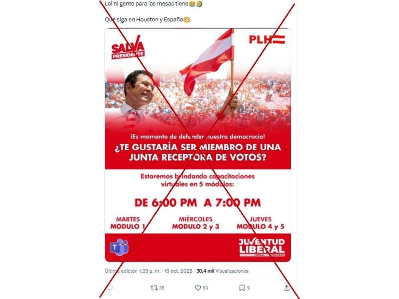 Captura de pantalla a una publicación de X hecha el 21 de octubre de 2025.