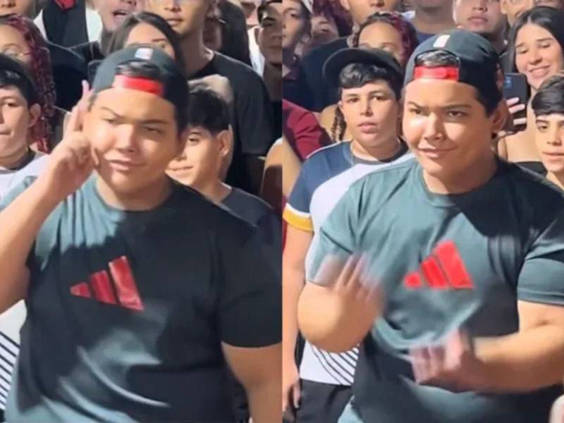 Videos de TikTok sobre batallas de farmear aura se viralizaron rápidamente en las últimas semanas. La fotografía es de un chico de Brasil participando en este tipo de actividad.