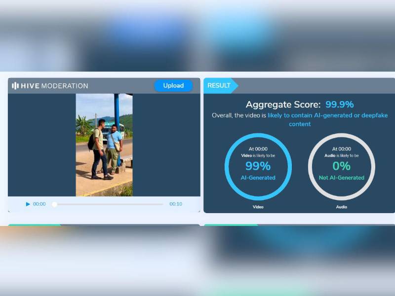 Captura de pantalla a las herramientas de Hive Moderation.