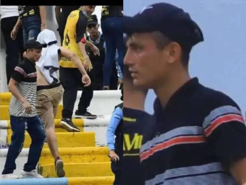 Wilson Pérez se lanzó con una patada contra una agente de la Policía Nacional durante una final del fútbol hondureño.