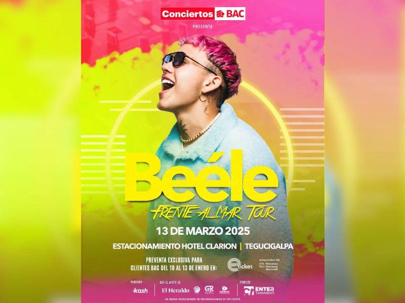 Los precios de los boletos al concierto de Beéle en Tegucigalpa (disponibles en eticket.hn) corresponden a dos distintas localidades: Experiencia BAC: L2,898.00 (con opción a un 35% de descuento para clientes BAC) y General: L1,739 (con opción a un beneficio de 20% en la misma categoría).